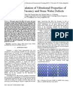 Numerical Simulation of Vibrational Properties of AGNR With Vacancy and Stone Wales Defects