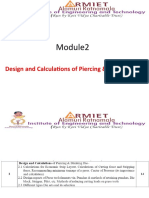 Design and Calculations of Piercing & Blanking Die