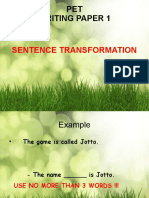 PET Sentence Transformation - Odp