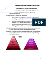 Cognitive, Psychomotor, Affective Domains: Bloom's Taxonomy and The Three Domains of Learning