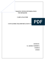 Decision Making With Optimization Techniques: Done By: K. Akshay Krishna PGDM-B 1913013