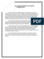 "The Influence of Foreign Tourists To The Philippine Tourism Industry" Introduction of The Study