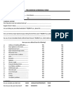 Pre-Exercise Screening Form: 1.personal Details