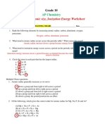 Atomic, Ionic Size, I.E Worksheet PDF