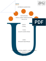 INFORME DE LABORATORIO PROCESOS INDUSTRIALES 2019docx