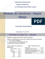 Módulo de Reactores - Aspen HYSYS - 2019-II PDF