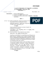 I Semester of 3 Year LL.B./ IV Semester of 5 Years B.A. LL.B./B.B.A. LL.B. Examination, June/July 2014 Contract - I