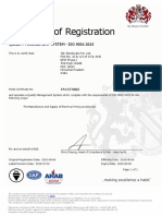 Certificate of Registration: Quality Management System - Iso 9001:2015