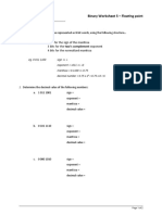 Binary Worksheet 5 Floating Point 2leq2hp