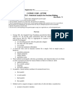 Course Code: Qtt509 COURSE TITLE: Statistical Analysis For Decision Making