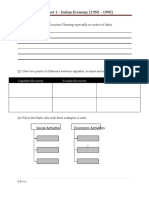 Worksheet 1 - Indian Economy (1950 - 1990) : HG GF F G GF