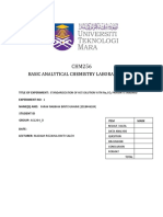 Basic Analytical Chemistry Laboratory Report