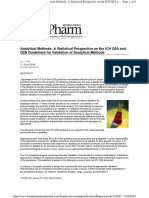 Analytical Methods: A Statistical Perspective On The ICH Q2A and Q2B Guidelines For Validation of Analytical Methods