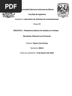 Universidad Nacional Autónoma de México: Asignatura: Laboratorio de Sistemas de Comunicaciones