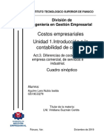 Diferencias de Costeos de Empresa Comercial, de Servicios e Industrial