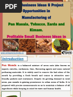 Small Business Ideas & Project Opportunities in Manufacturing of Pan Masala, Tobacco, Zarda and Kimam-486047 PDF