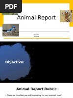 Animal Report Rubric