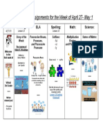 Key 3rd Grade Assignments For The Week of April 27