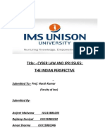 Title: - Cyber Law and Ipr Issues: The Indian Perspective: Submitted To:-Prof. Harsh Kumar