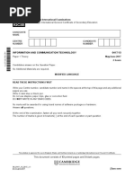 Cambridge International Examinations: 0417/13 Information and Communication Technology