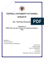 Central University of Odisha, Koraput: Sub:-Marketing Management