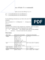 Summary of Basic C++-Commands