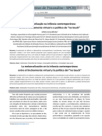 A Melancolização Na Infância Contemporânea Entre o Linchamento Virtual e A Política Do "No Touch"