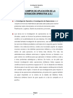 Usos y Campos de Aplicacion de La Investigacion Operativa