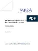 Child Labour in Bangladesh: Trends, Patterns and Policy Options