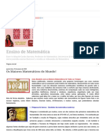 Ensino de Matemática: Os Maiores Matemáticos Do Mundo! PDF