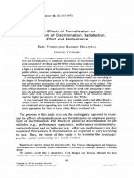 The Effects of Formalization On Perceptions of Discrimination, Satisfaction, Effort and Performance