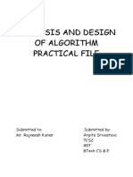 Analysis and Design of Algorithm Practical File