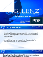 Sampling Plans: Trainer: Balakrishnan Srinivasan Position: Process and Quality Improvement Executive