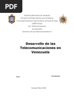 Desarrollo de Las Telecomunicaciones en Venezuela