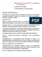 Procedimientos Perioperatorios Con Apego A Las Medidas de Seguridad