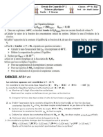 Chimie: Lycée de L'environnement Devoir de Contrôle #2 Sciences Physiques