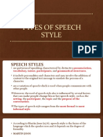 Types of Speech Style