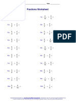 Fractions Worksheet: Name: - Date