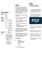 Power Requirements Warranty: Control Function Switcher