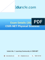 Exam Details (2020) : CSIR-NET Physical Sciences