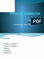 Types of Computer: Submitted To: Submitted By: Samia, Faiqa, Tooba