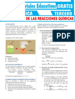 Clasificación de Las Reacciones Químicas para Tercer Grado de Secundaria PDF