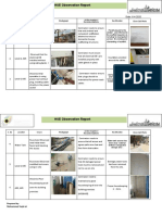 HSE Observation Report: S. No Location Issues Photograph Action Required / Recommendations Rectification Close Out Photo