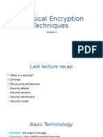 Classical Encryption Techniques: Lecture-2