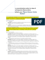 Informe de Conocimientos Sobre La Clase 4 Participación Democrática