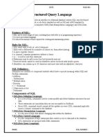 Structured Query Language: Features of SQL