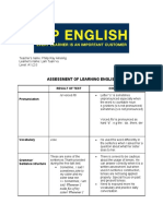 Assessment of Learning English: Result of Test Comments