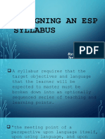 Designing An Esp Syllabus: By: Sobrecarey, Maria Teresa D