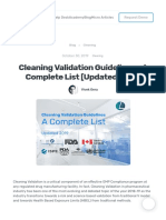 Cleaning Validation Guidelines - A Complete List 