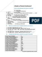 Present Simple or Present Continuous Cls 5a